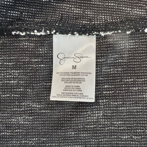 Jessica Simpson Fringe Sweater Vest Women's Medium Boho Black White Sleeveless - Picture 5 of 7